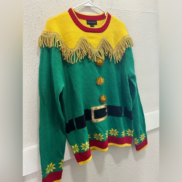 Blizzard Bay Men's Elf Christmas Sweater NWOT Large - Picture 3 of 5